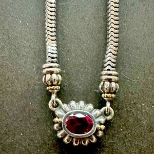 Lagos Caviar necklace with garnet Sterling 18k gold